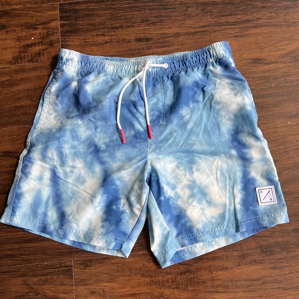 Blue Tie Dye Bathing Suit